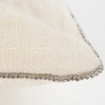 Poszewka dekoracyjna z pasmanterią z ozdobnymi cyrkoniami na brzegach - 43 x 43 cm - kremowy 2