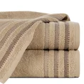 Ręcznik IRENE z puszystej bawełny podkreślony paseczkami - 50 x 90 cm - beżowy 1