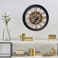 Dekoracyjny zegar ścienny w stylu vintage z ruchomymi kołami zębatymi - 43 x 9 x 43 cm - czarny 9
