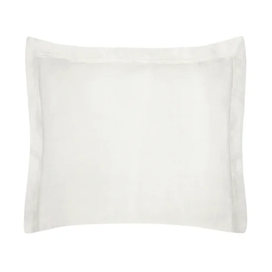 NOVA COLOUR Poszewka na poduszkę bawełniana z satynowym połyskiem i ozdobną kantą - 50 x 70 cm - kremowy