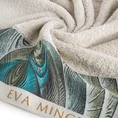 EWA MINGE Ręcznik ALES z bordiurą zdobioną designerskim nadrukiem - 70 x 140 cm - beżowy 5