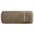 Ręcznik bawełniany KORAL z bordiurą podkreśloną  żakardowymi paseczkami - 30 x 50 cm - brązowy 3