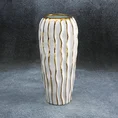 Wazon ceramiczny SAVANA 2 przecierany biało-złoty - ∅ 15 x 34 cm - biały 1