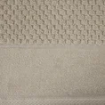 Ręcznik FRIDA bawełniany o strukturze krateczki z szeroką welurową bordiurą - 50 x 90 cm - beżowy 2