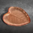 Patera EMMA ze szkła artystycznego w kształcie liścia - 24 x 21 x 2 cm - miedziany 1