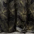 Zasłona STELLA z miękkiego welwetu ze złotym motywem kwiatów - 140 x 250 cm - czarny 3