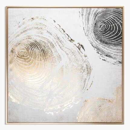 Obraz abstrakcyjny nadruk na płótnie oprawiony w ramkę 80 x 80 cm złoty,srebrny | Eurofirany