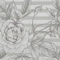 EUROFIRANY CLASSIC RENFORCE DELUXE Komplet pościeli SARA  z wysokogatunkowej bawełny z nadrukiem w pasy i kwiaty - 220 x 200 cm - jasnopopielaty 4