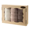 Zestaw prezentowy - komplet 3 szt ręczników w kartonowym opakowaniu na prezent - 34 x 24 x 8 cm - pudrowy róż 1