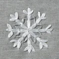 Bieżnik ELIE z kryzą i aplikacją ze śnieżynkami - 33 x 180 cm - kremowy/srebrny 2