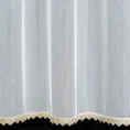 Firana VIVIAN z gładkiej matowej mikrosiateczki z ozdobną złotą koronką - 300 x 150 cm - biały 3
