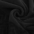 Ręcznik z welwetową bordiurą z wytłaczanym geometrycznym wzorem - 30 x 50 cm - czarny 5