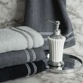 Ręcznik ALLY z bordiurą w pasy przetykany kontrastującą nicią miękki i puszysty, zero twist - 30 x 50 cm - srebrny 7