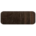 Ręcznik POLA z żakardową bordiurą zdobioną stebnowaniem - 70 x 140 cm - brązowy 3