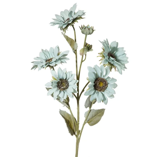 Gałązka niebieskich słoneczników kwiat sztuczny dekoracyjny - ∅ 10 x 75 cm - jasnoniebieski