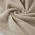 Ręcznik FRIDA bawełniany o strukturze krateczki z szeroką welurową bordiurą - 50 x 90 cm - beżowy 5