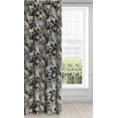 Zasłona LOREN z miękkiego welwetu z nadrukiem  egzotycznych liści i kwiatów - 140 x 250 cm - czarny 2
