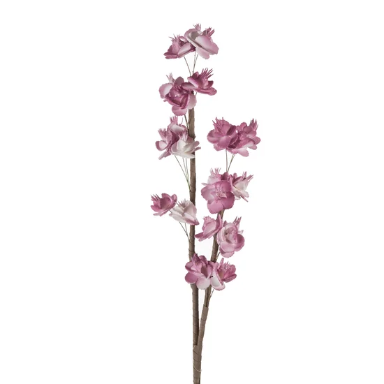 SZTUCZNY KWIAT dekoracyjny z pianki foamiran - dł. 73 cm dł. z kwiatami 40 cm - fioletowy