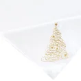 Obrus świąteczny CAROL z nadrukiem złotej choinki - 85 x 85 cm - biały 3