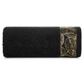 Ręcznik AGIS z żakardową bordiurą z motywem liści, ZERO TWIST - 70 x 140 cm - czarny 3