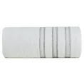 Ręcznik z bordiurą w pasy - 70 x 140 cm - biały 3