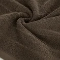 Ręcznik bawełniany DALI z bordiurą w paseczki przetykane srebrną nitką - 70 x 140 cm - ciemnobrązowy 5