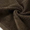 Ręcznik FRIDA bawełniany o strukturze krateczki z szeroką welurową bordiurą - 50 x 90 cm - ciemnobrązowy 5