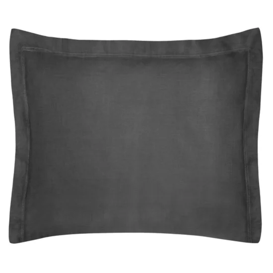 NOVA COLOUR Poszewka na poduszkę bawełniana z satynowym połyskiem i ozdobną kantą - 70 x 90 cm - czarny