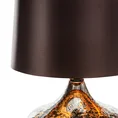 Lampa stołowa KIARA na szklanej podstawie z przecieranego szkła czarno-brązowa z welwetowym  abażurem - ∅ 38 x 64 cm - brązowy 2