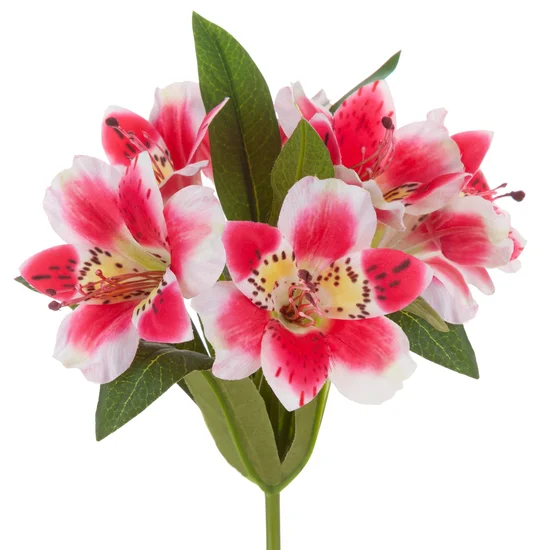 RODODENDRON sztuczny kwiat dekoracyjny o płatkach z jedwabistej tkaniny - 48 cm - różowy