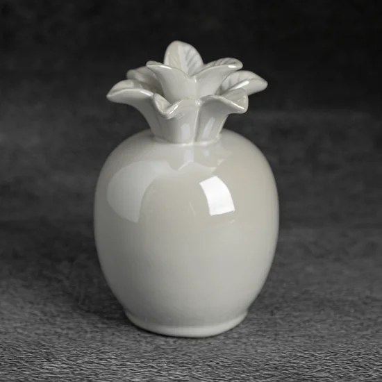Ananas - figurka ceramiczna SIMONA z perłowym połyskiem - ∅ 9 x 14 cm - perłowy