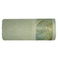 EVA MINGE Ręcznik STELLA z puszystej bawełny z bordiurą zdobioną designerskim nadrukiem - 70 x 140 cm - oliwkowy 3