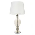 Lampa stołowa ALISA na podstawie z dymionego szkła z abażurem z welwetowej tkaniny - ∅ 35 x 70 cm - złoty 3