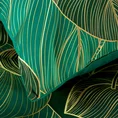 NOVA PRINT GIFT Komplet pościeli MONA w kartonowym opakowaniu z wysokogatunkowej satyny bawełnianej z motywem liści - 160 x 200 cm - zielony 6