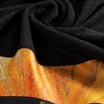 EVA MINGE Ręcznik STELLA z puszystej bawełny z bordiurą zdobioną designerskim nadrukiem - 50 x 90 cm - czarny 5
