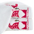 Ręcznik świąteczny SANTA 23 bawełniany  z aplikacją ze skrzatem - 70 x 140 cm - biały 1