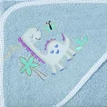 Ręcznik BABY z kapturkiem z haftowaną aplikacją z dinozaurem - 75 x 75 cm - niebieski 4