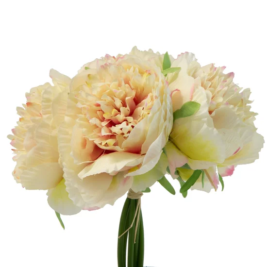 PEONIA - PIWONIA bukiet, kwiat sztuczny dekoracyjny - ∅ 26 x 31 cm - kremowy