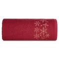 Ręcznik świąteczny SANTA 16 bawełniany ze złotym haftem śnieżynek - 50 x 90 cm - czerwony 3