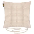 ADORE dwustronna welurowa poduszka siedziskowa na krzesło z dziewięcioma pikowaniami, gramatura 195 g/m2 - 40x40x6 cm - beżowy 2