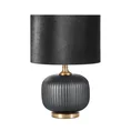 Lampa dekoracyjna REA na pękatej szklanej podstawie z welwetowym abażurem - ∅ 33 x 50 cm - czarny 3