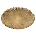 Patera ceramiczna AVI z wytłaczanym wzorem w stylu glamour - ∅ 32 x 6 cm - złoty 2