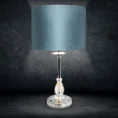 Lampka stołowa MONIK z kryształową podstawą i welwetowym abażurem - ∅ 30 x 53 cm - niebieski 1