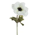 ANEMON kwiat sztuczny dekoracyjny z płatkami z jedwabistej tkaniny - 53 cm - biały 1
