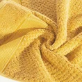 EUROFIRANY PREMIUM Ręcznik MILAN z puszystej bawełny frotte o ryżowej strukturze z błyszczącą bordiurą - 70 x 140 cm - musztardowy 5