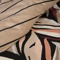Komplet ekskluzywnej pościeli ESPRIT 02 z makosatyny bawełnianej z nadrukiem artystycznych liści, dwustronna - 220 x 200 cm - czarny 6