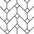 Zasłona JASIRA zdobiona geometrycznym czarnym wzorem na białym tle - 140 x 250 cm - biały/czarny 6