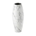 Wazon ceramiczny SANA  z marmurkowym wzorem - ∅ 12 x 30 cm - biały 2