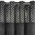 DESIGN 91 Zasłona z welwetu z ozdobnym pasem ze srebrnym geometrycznym nadrukiem w górnej części - 140 x 250 cm - czarny 4