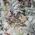 Tkanina zasłonowa z welwetu z motywem liści i srebrnymi akcentami - 270 cm - biały 3